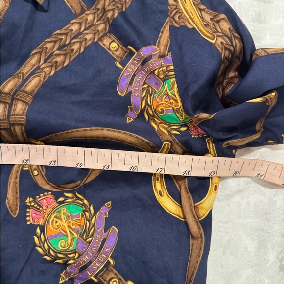 Lauren Ralph Lauren Vintage Full Printed Monogram 100% Cotton equestrian - Picture 6 of 7